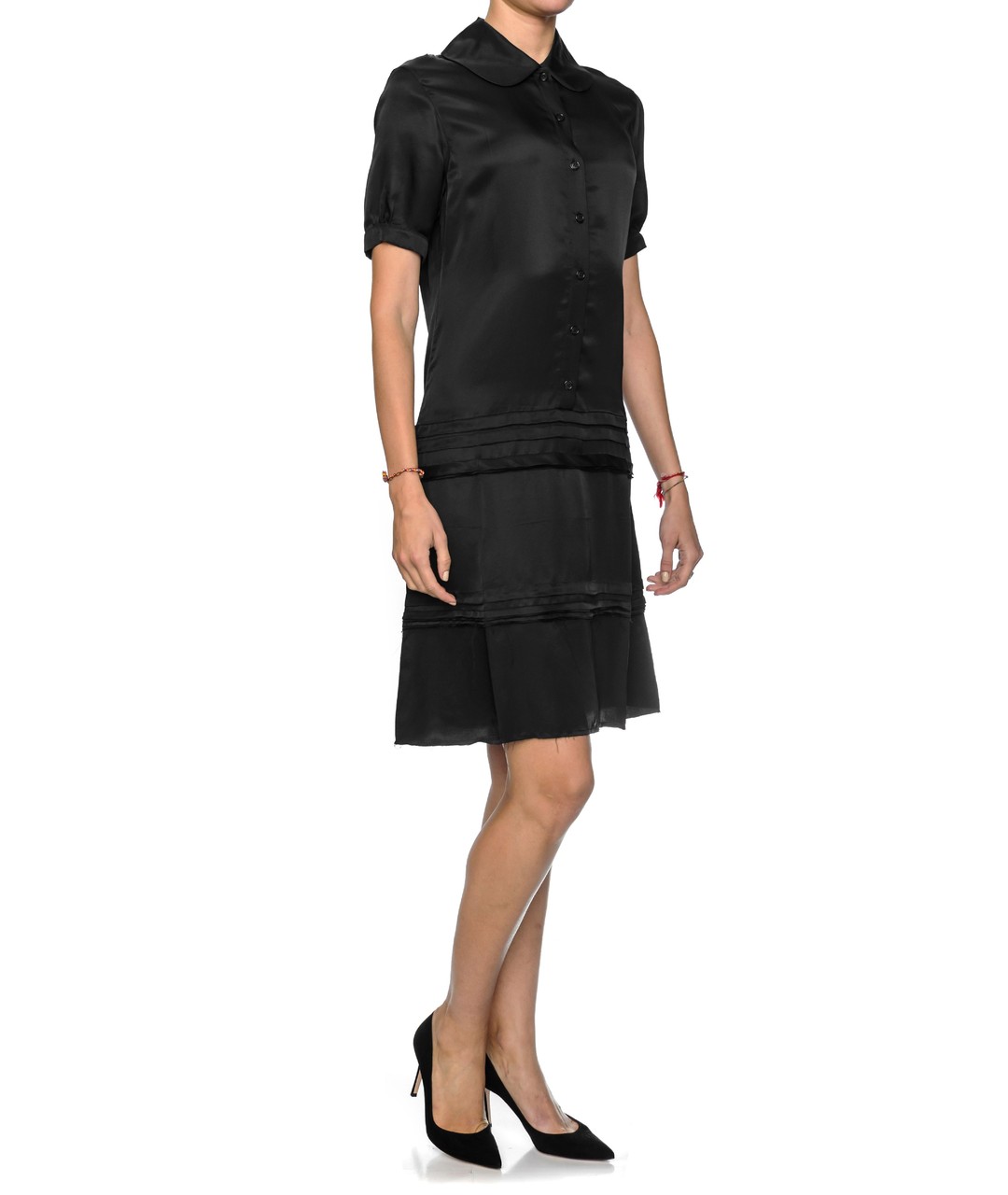 CELINE PRE-OWNED Черное шелковое повседневное платье, фото 2
