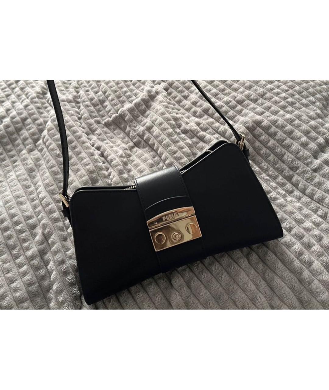 FURLA Черная кожаная сумка через плечо, фото 2