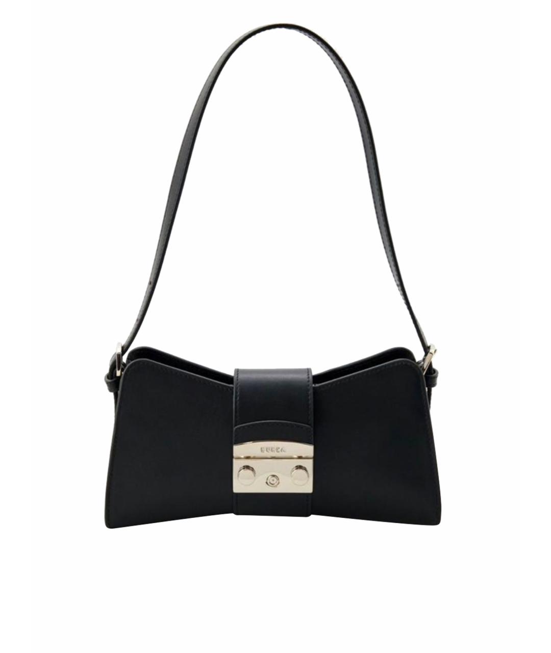 FURLA Черная кожаная сумка через плечо, фото 1