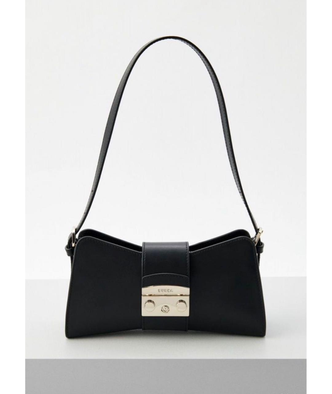FURLA Черная кожаная сумка через плечо, фото 6