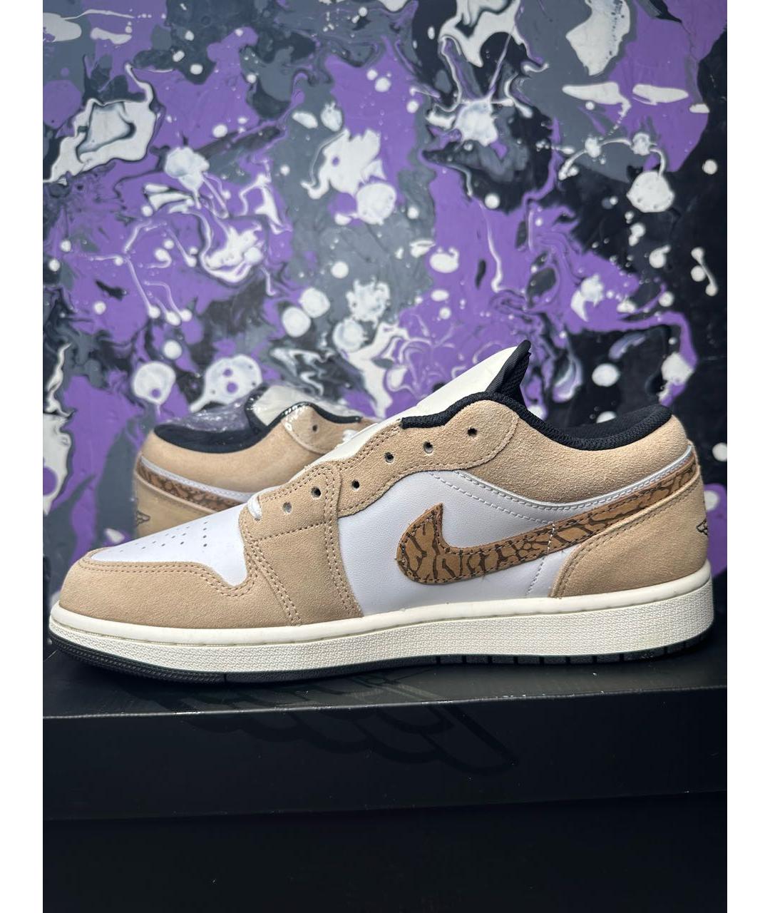 JORDAN Горчичные замшевые низкие кроссовки / кеды, фото 4