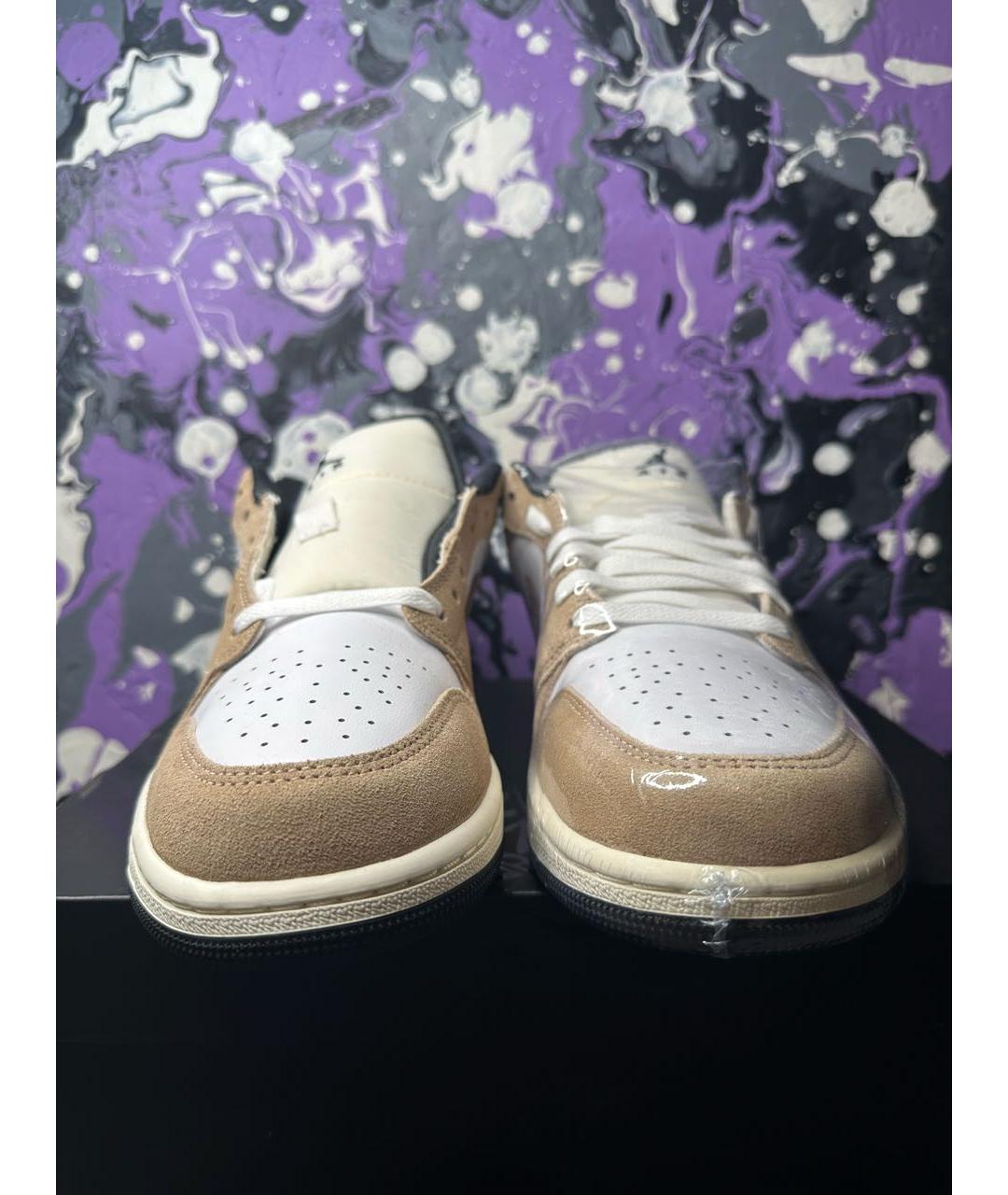 JORDAN Горчичные замшевые низкие кроссовки / кеды, фото 3