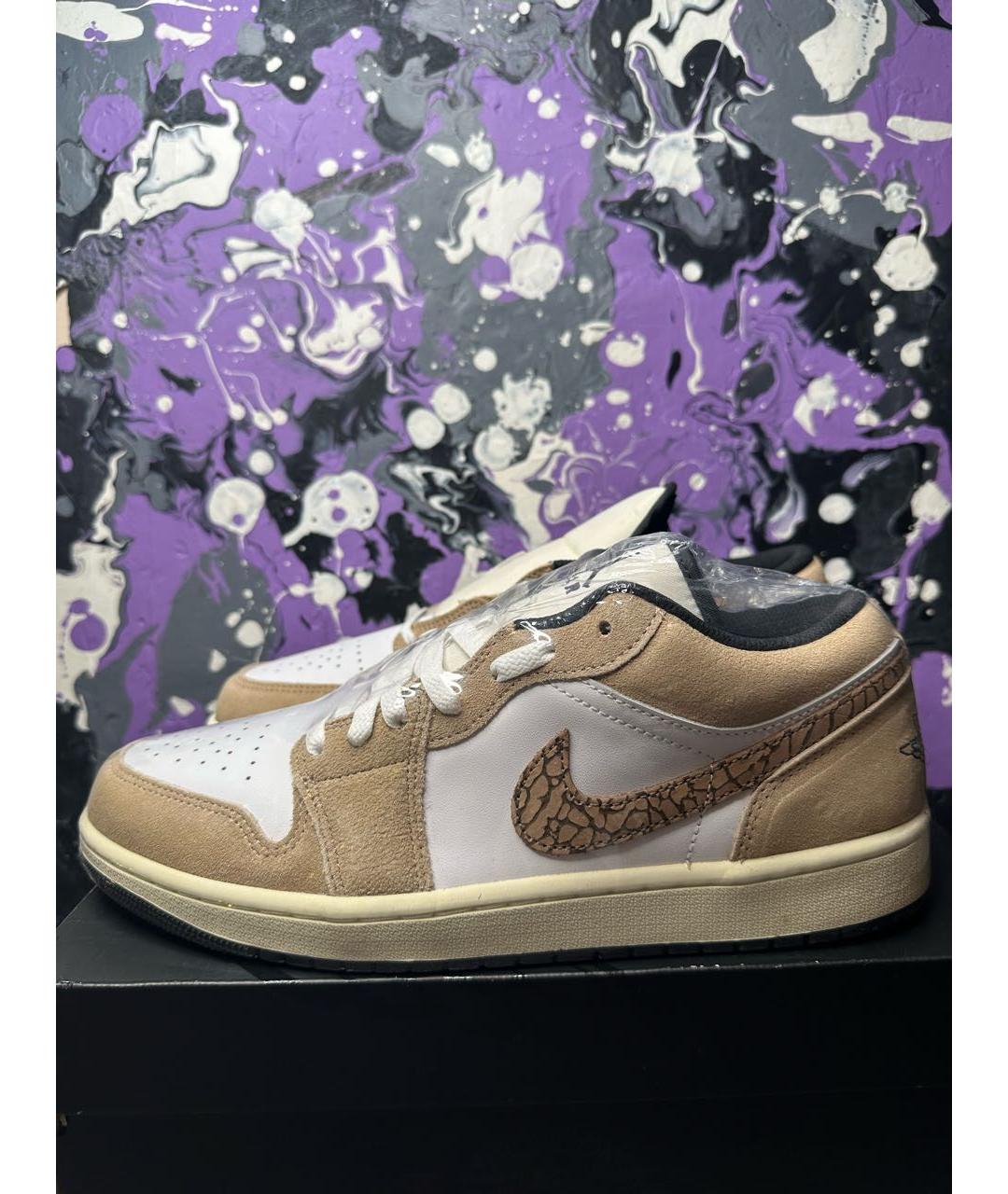 JORDAN Горчичные замшевые низкие кроссовки / кеды, фото 2