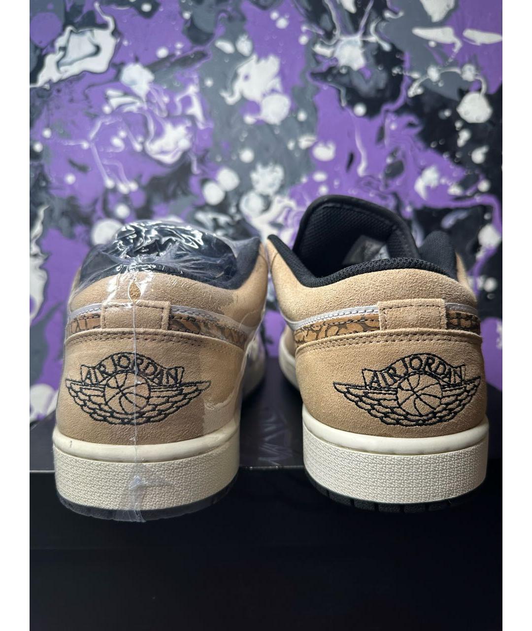 JORDAN Горчичные замшевые низкие кроссовки / кеды, фото 5