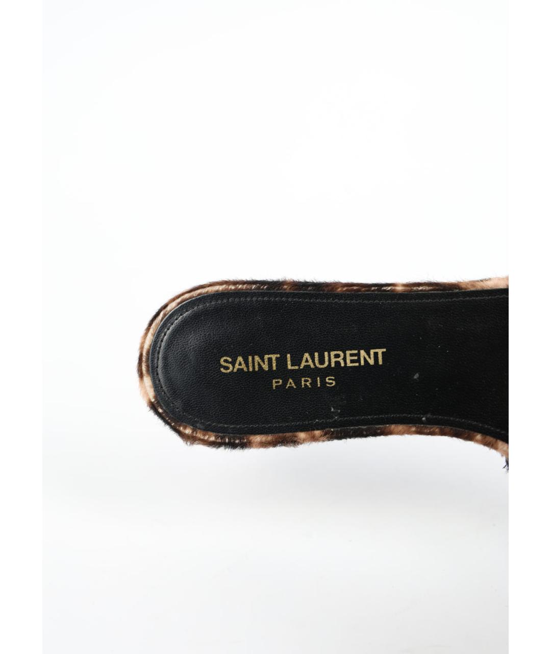 SAINT LAURENT Коричневые мюли, фото 5