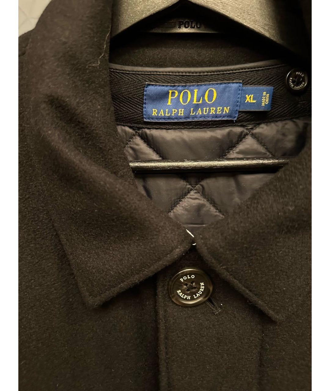 POLO RALPH LAUREN Черное шерстяное пальто, фото 4