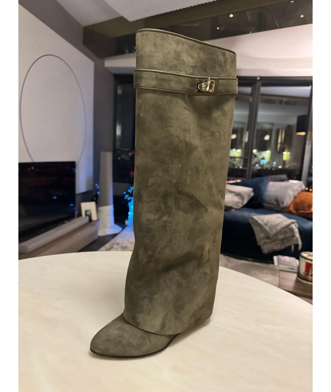 GIVENCHY Зеленые замшевые сапоги, фото 2