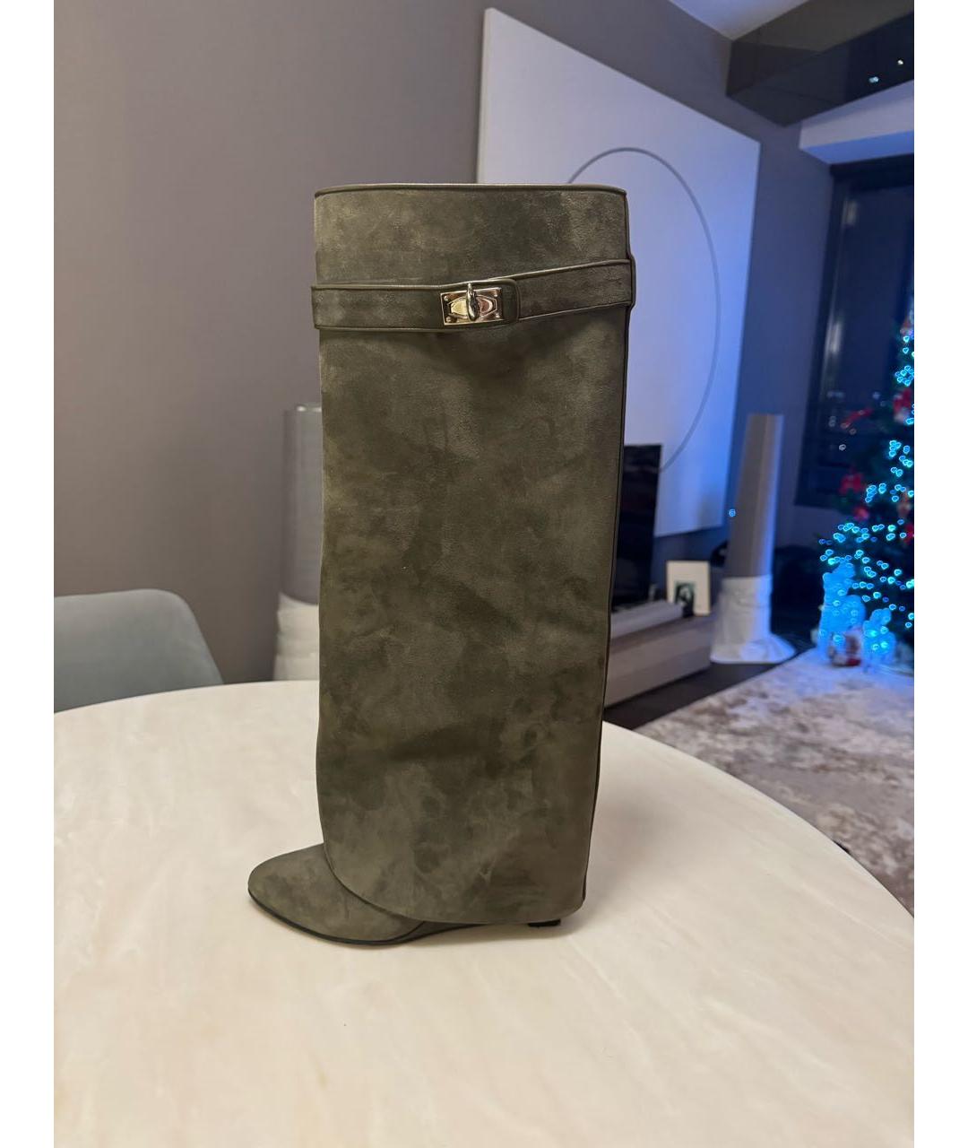GIVENCHY Зеленые замшевые сапоги, фото 5