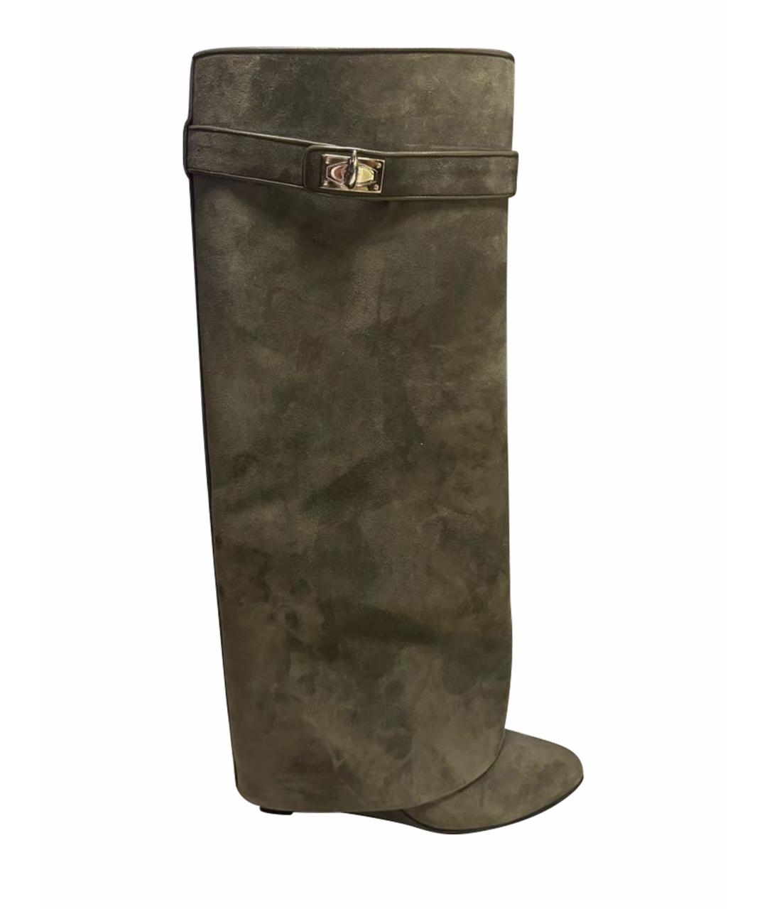 GIVENCHY Зеленые замшевые сапоги, фото 1
