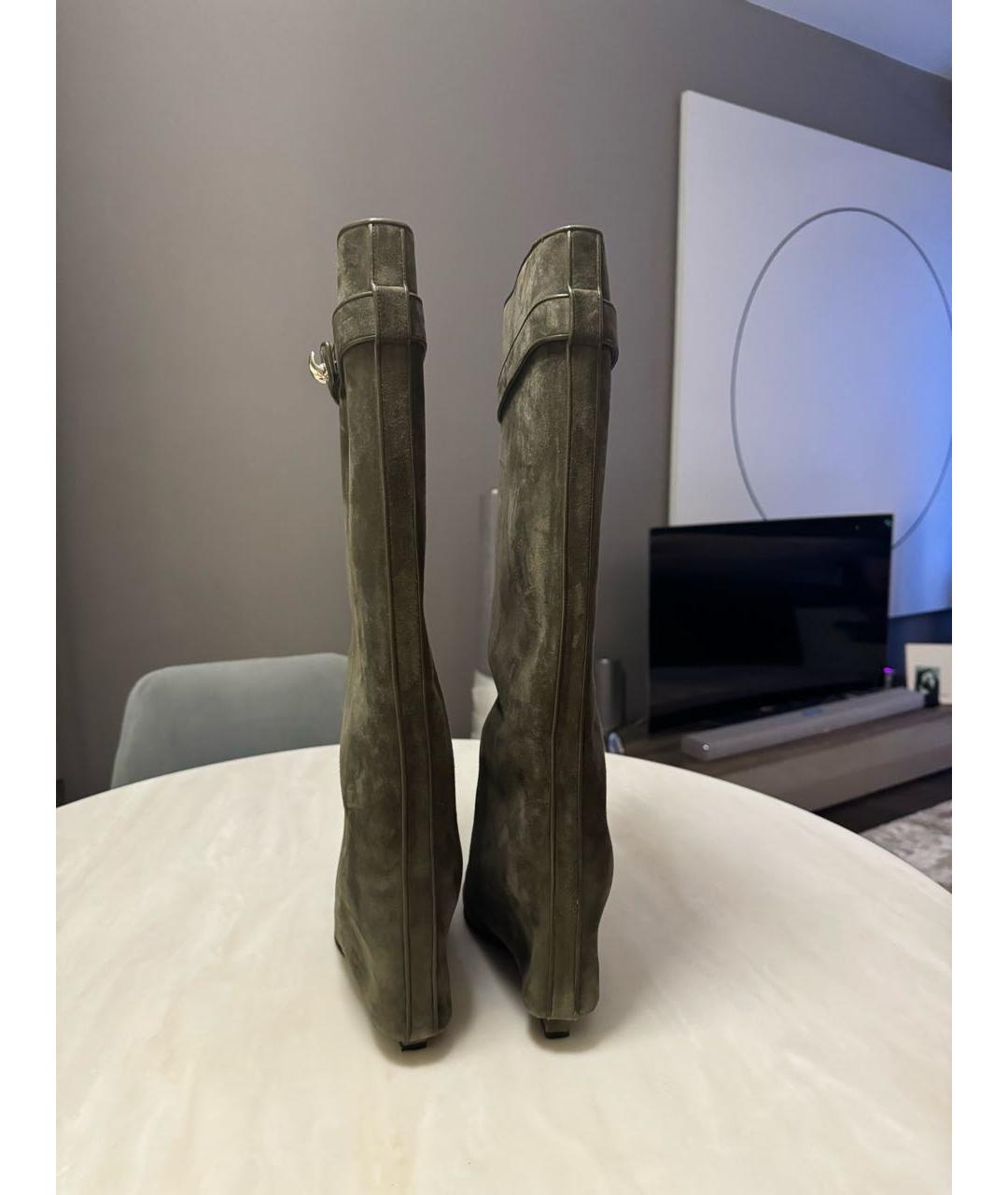 GIVENCHY Зеленые замшевые сапоги, фото 3