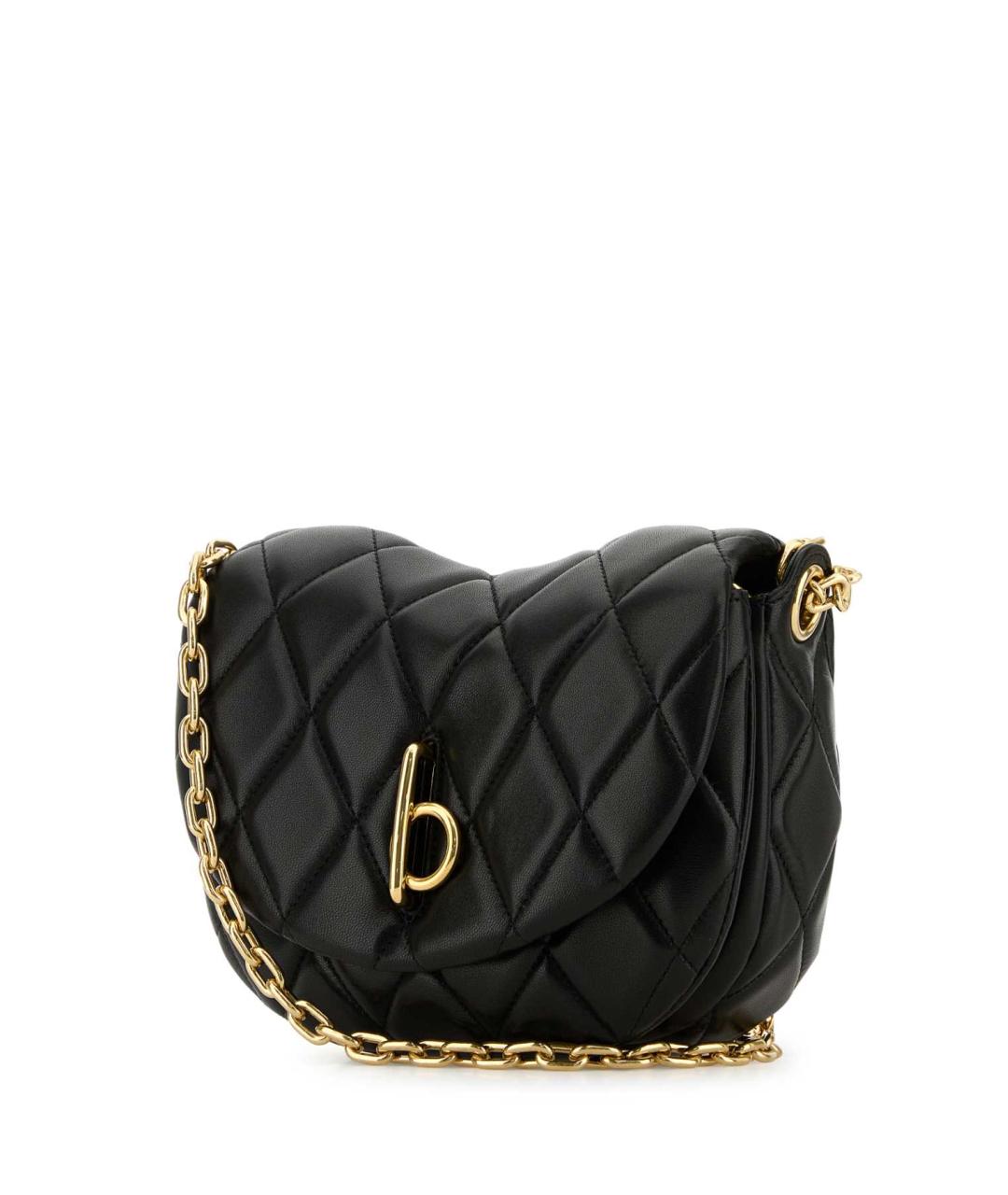 BURBERRY Черная кожаная сумка через плечо, фото 2