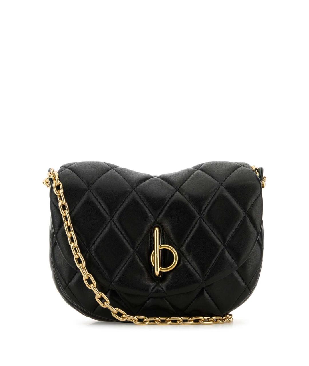 BURBERRY Черная кожаная сумка через плечо, фото 1