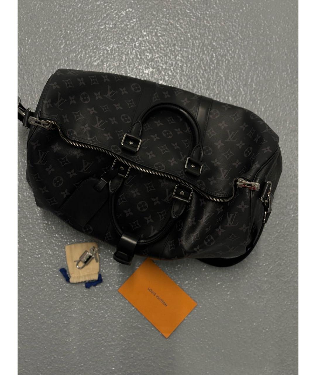 LOUIS VUITTON Черная дорожная/спортивная сумка из искусственной кожи, фото 5