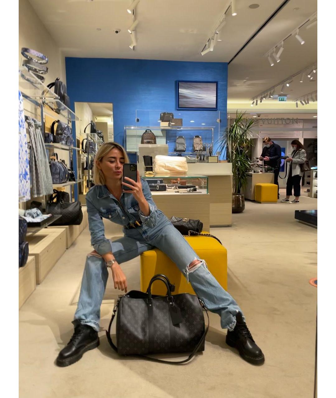 LOUIS VUITTON Черная дорожная/спортивная сумка из искусственной кожи, фото 8