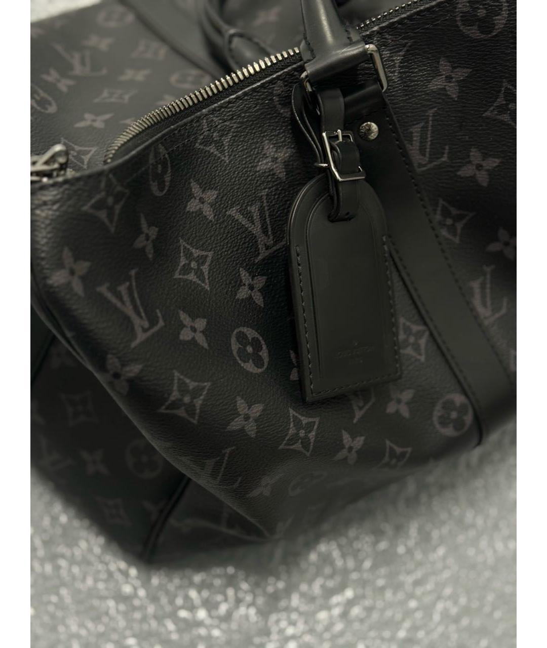 LOUIS VUITTON Черная дорожная/спортивная сумка из искусственной кожи, фото 6