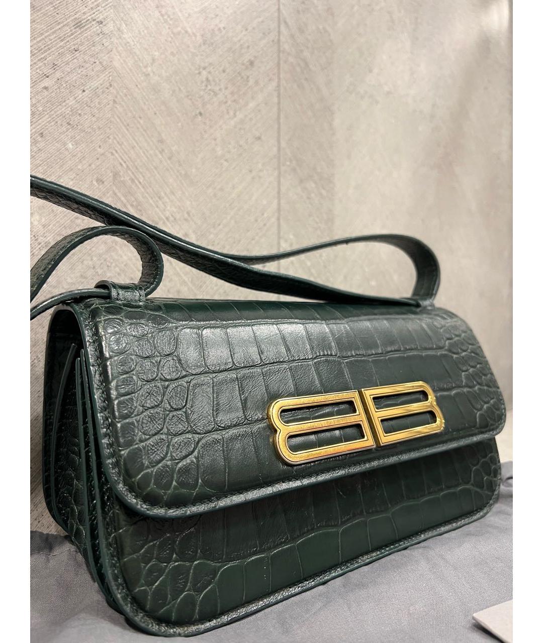 BALENCIAGA Зеленая кожаная сумка через плечо, фото 2