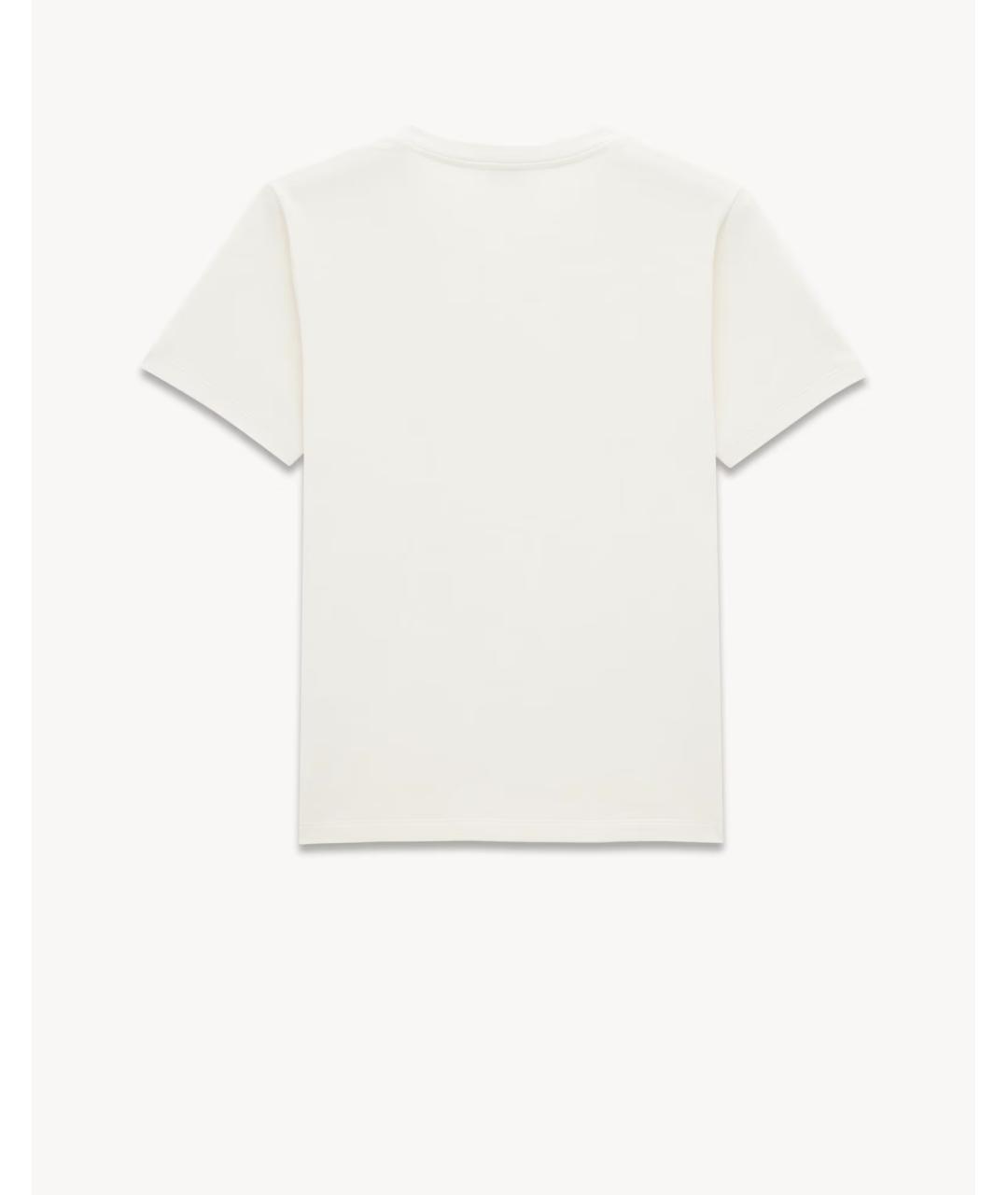 SAINT LAURENT Белая хлопковая футболка, фото 2