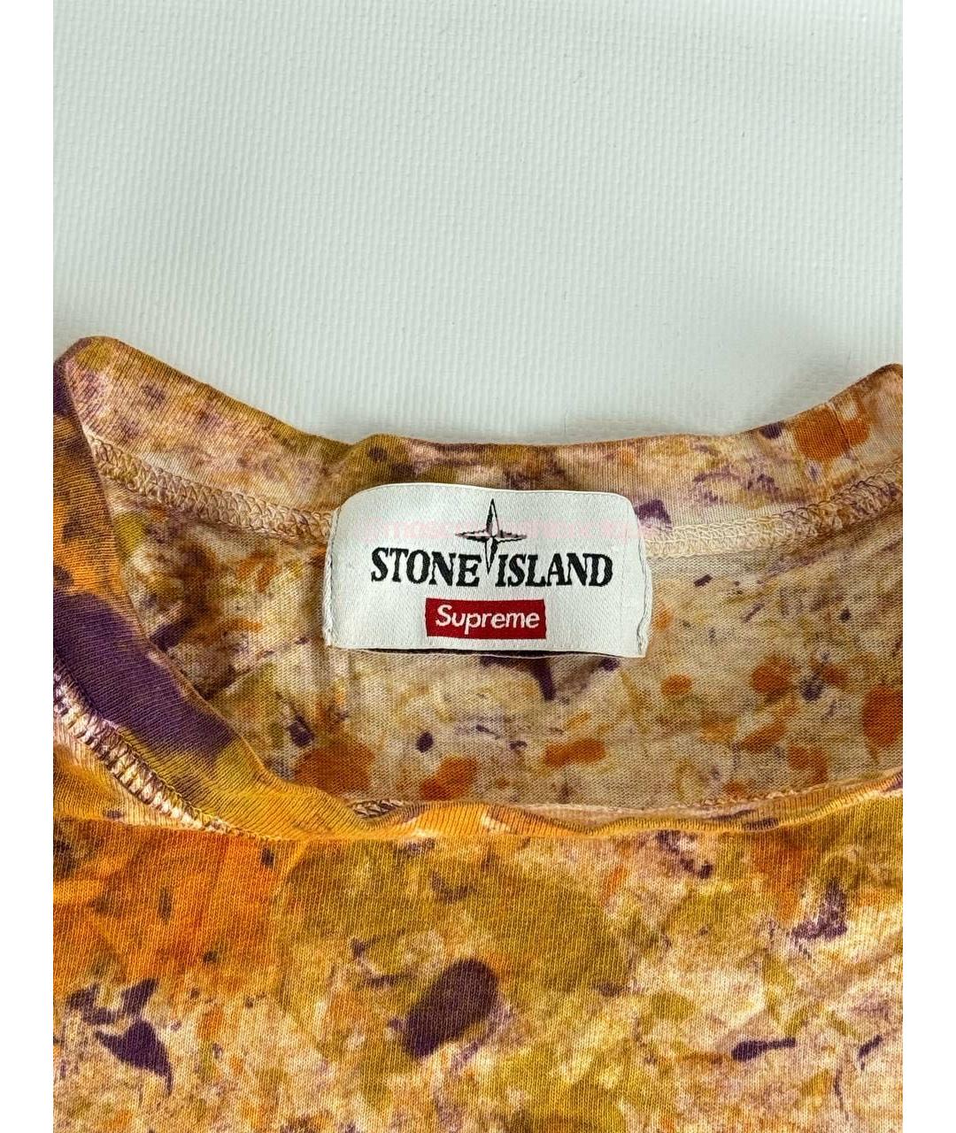 STONE ISLAND Оранжевая хлопковая футболка, фото 5