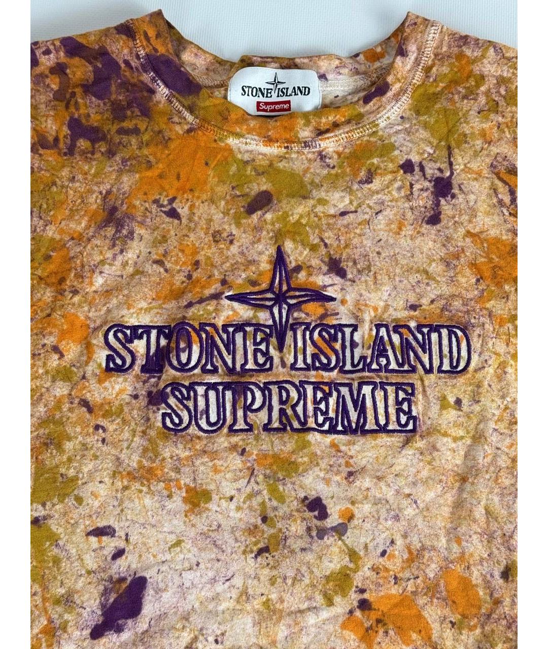 STONE ISLAND Оранжевая хлопковая футболка, фото 4