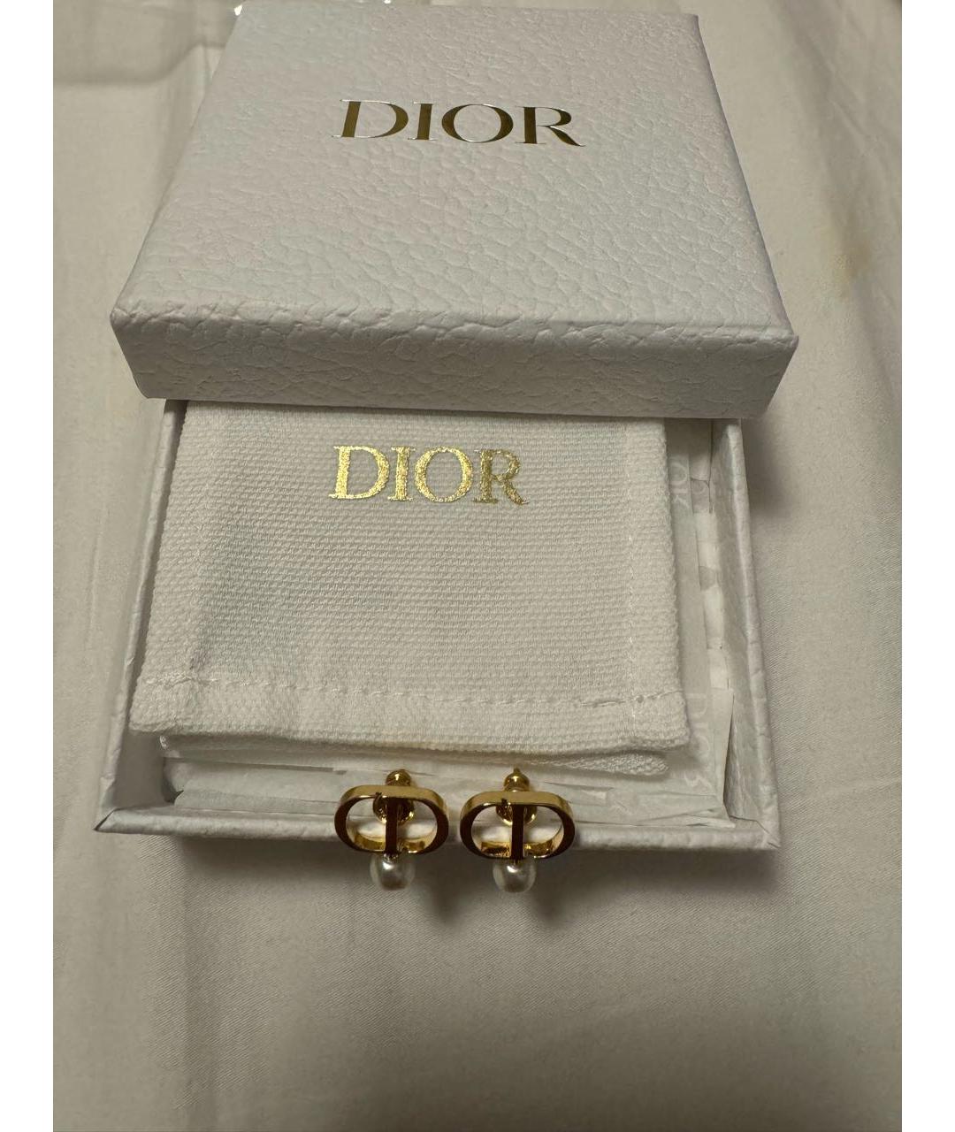 CHRISTIAN DIOR Золотые позолоченные серьги, фото 2