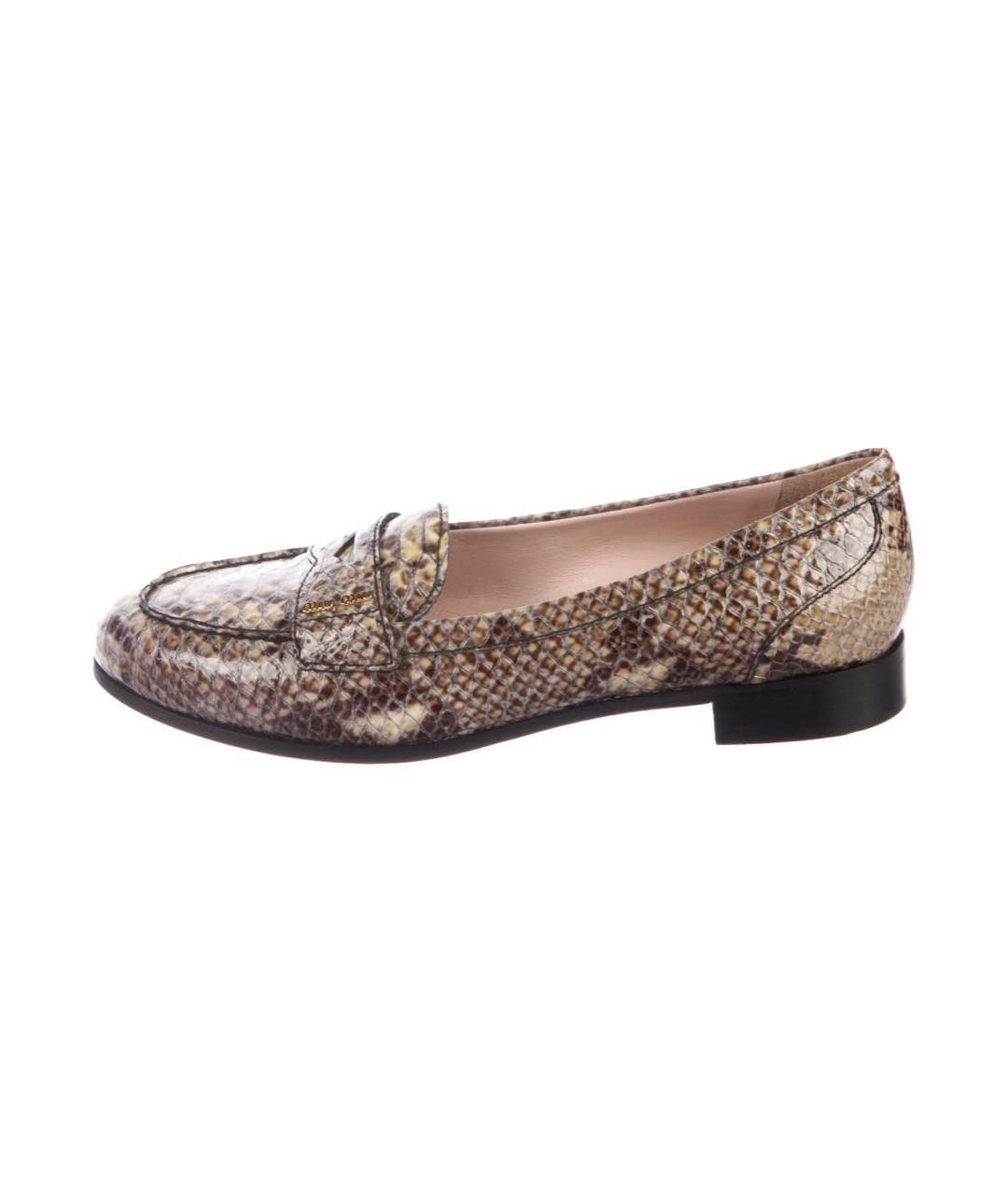 MIU MIU Бежевые лоферы из экзотической кожи, фото 9