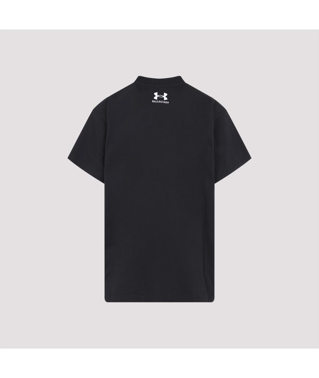 BALENCIAGA Черная хлопковая футболка, фото 2