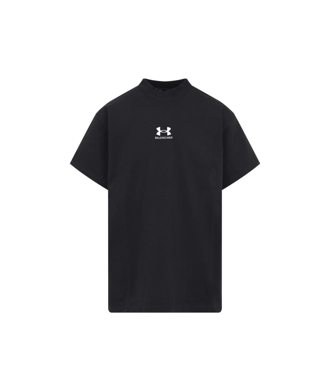 BALENCIAGA Черная хлопковая футболка, фото 1