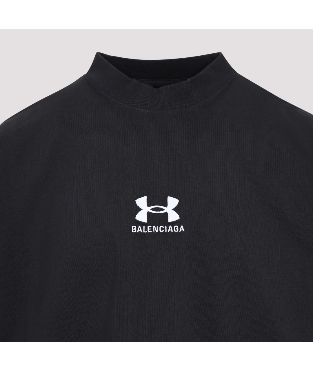 BALENCIAGA Черная хлопковая футболка, фото 3