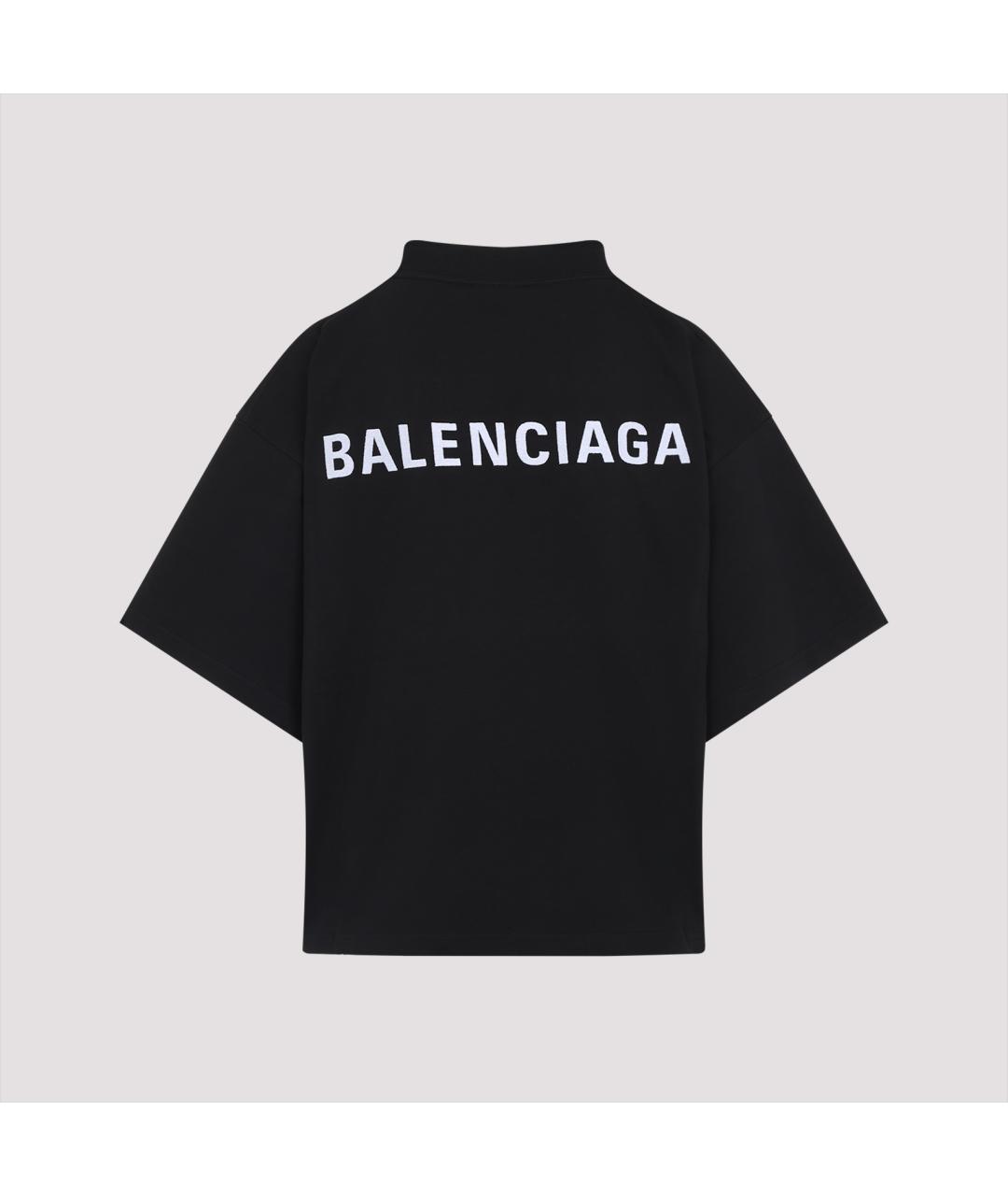 BALENCIAGA Черная хлопковая футболка, фото 2