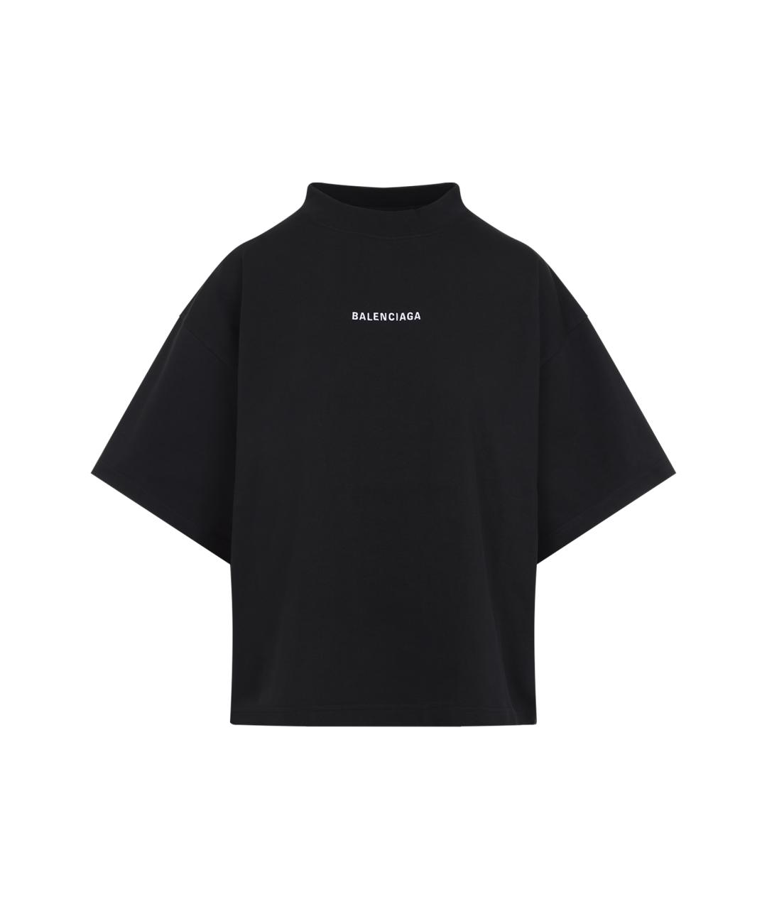 BALENCIAGA Черная хлопковая футболка, фото 1