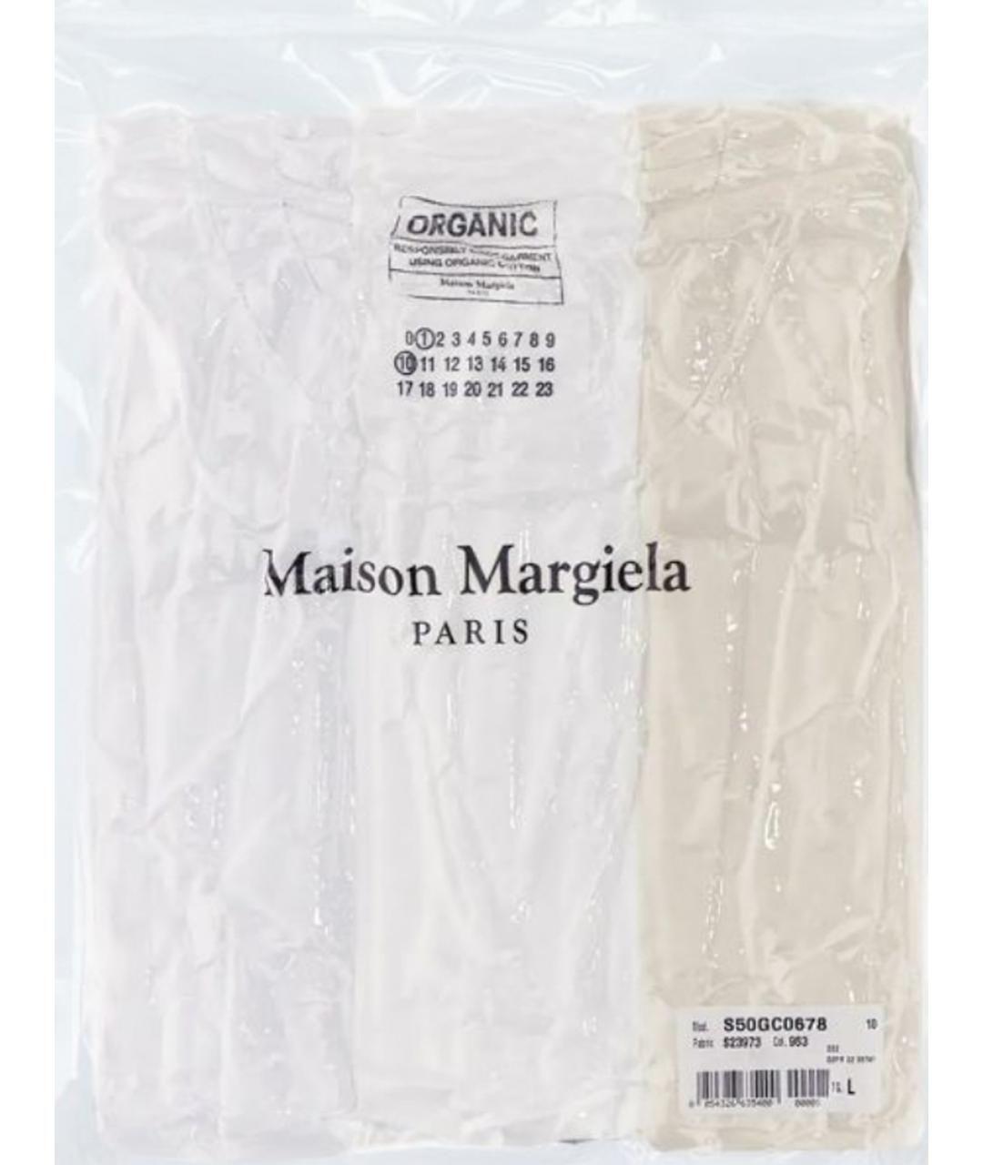 MAISON MARGIELA Белая хлопковая футболка, фото 4