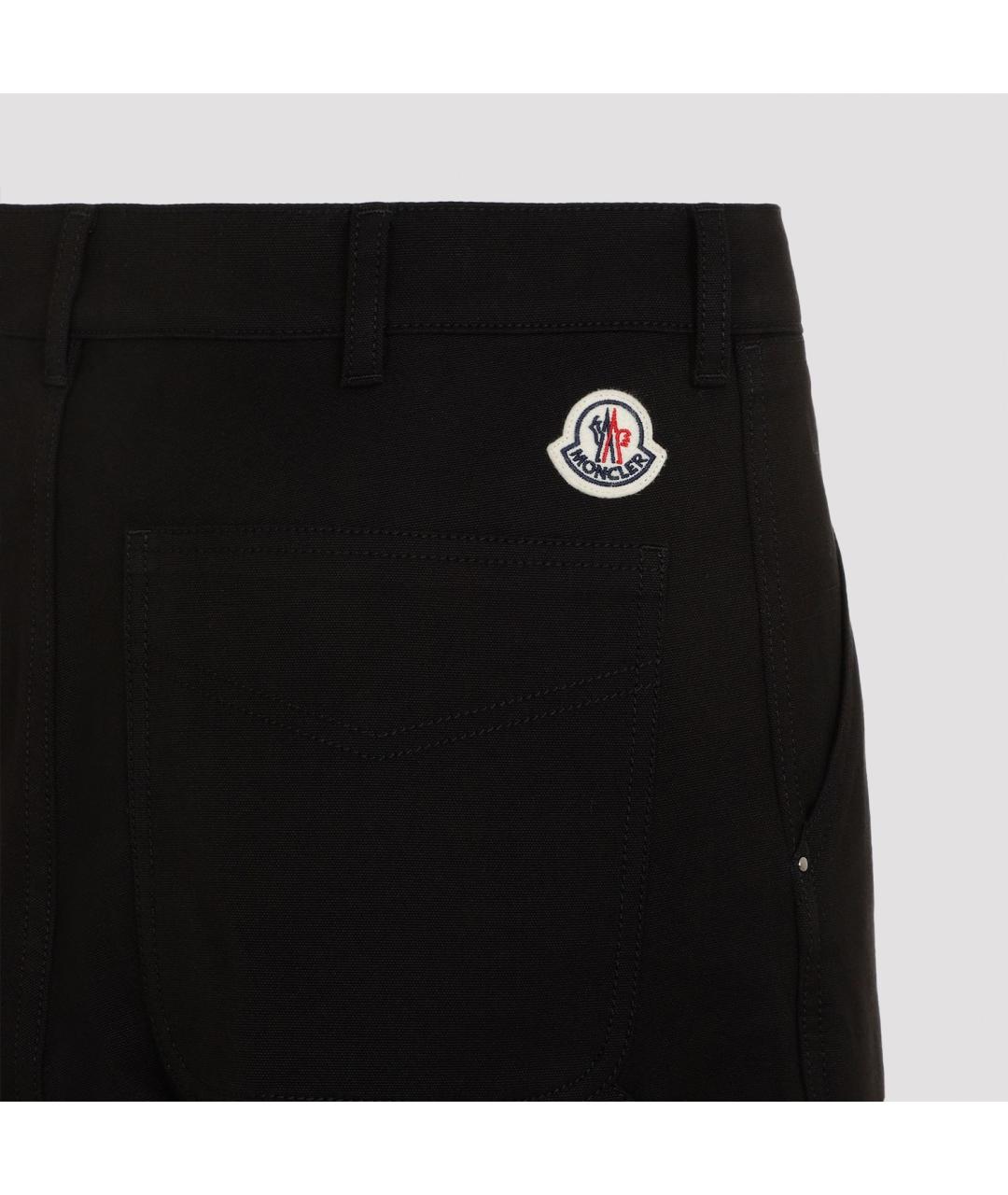 MONCLER Черные хлопковые повседневные брюки, фото 4