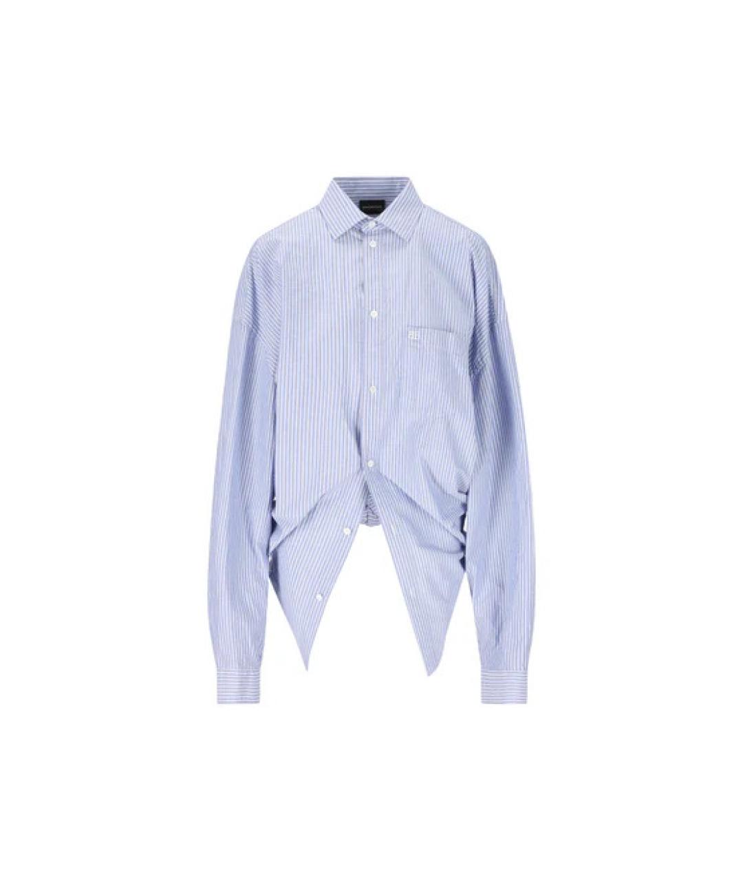 BALENCIAGA Синяя хлопковая рубашка, фото 1