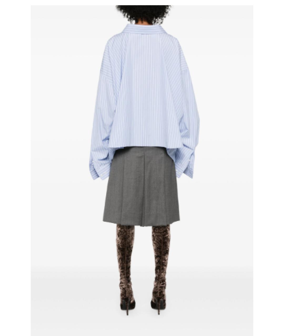 BALENCIAGA Голубая хлопковая рубашка, фото 3