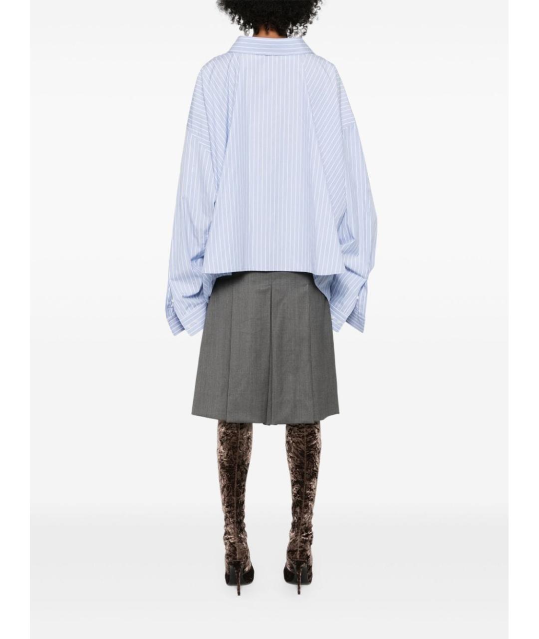 BALENCIAGA Голубая хлопковая рубашка, фото 4