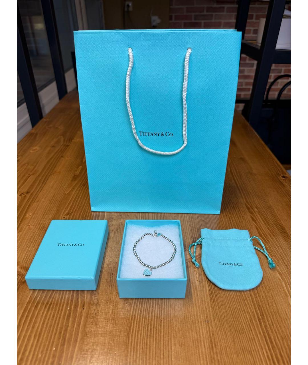 TIFFANY&CO Бирюзовый серебряный браслет, фото 2