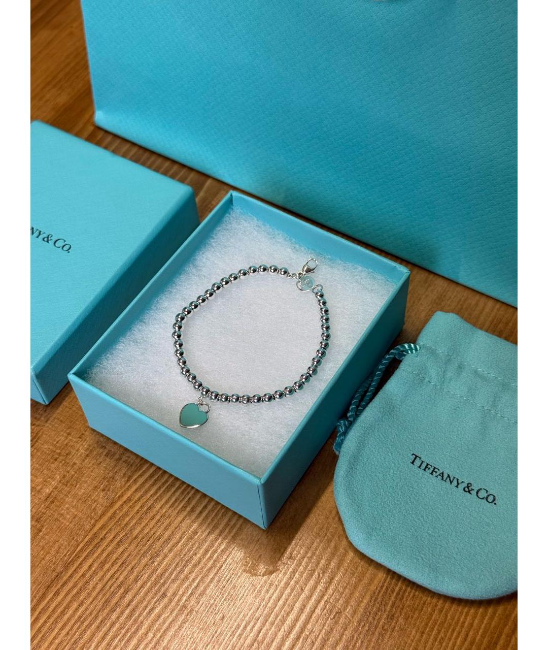 TIFFANY&CO Бирюзовый серебряный браслет, фото 3