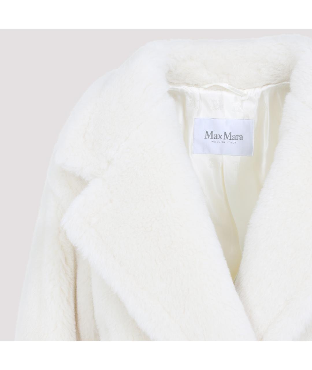 MAX MARA Белое шерстяное пальто, фото 4