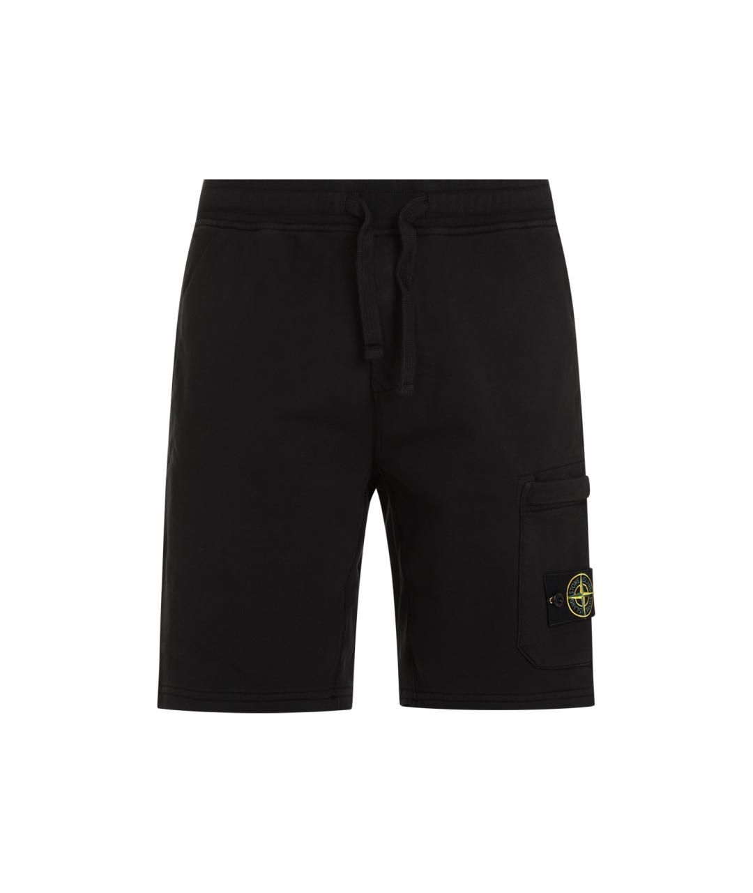 STONE ISLAND Черные хлопковые шорты, фото 1