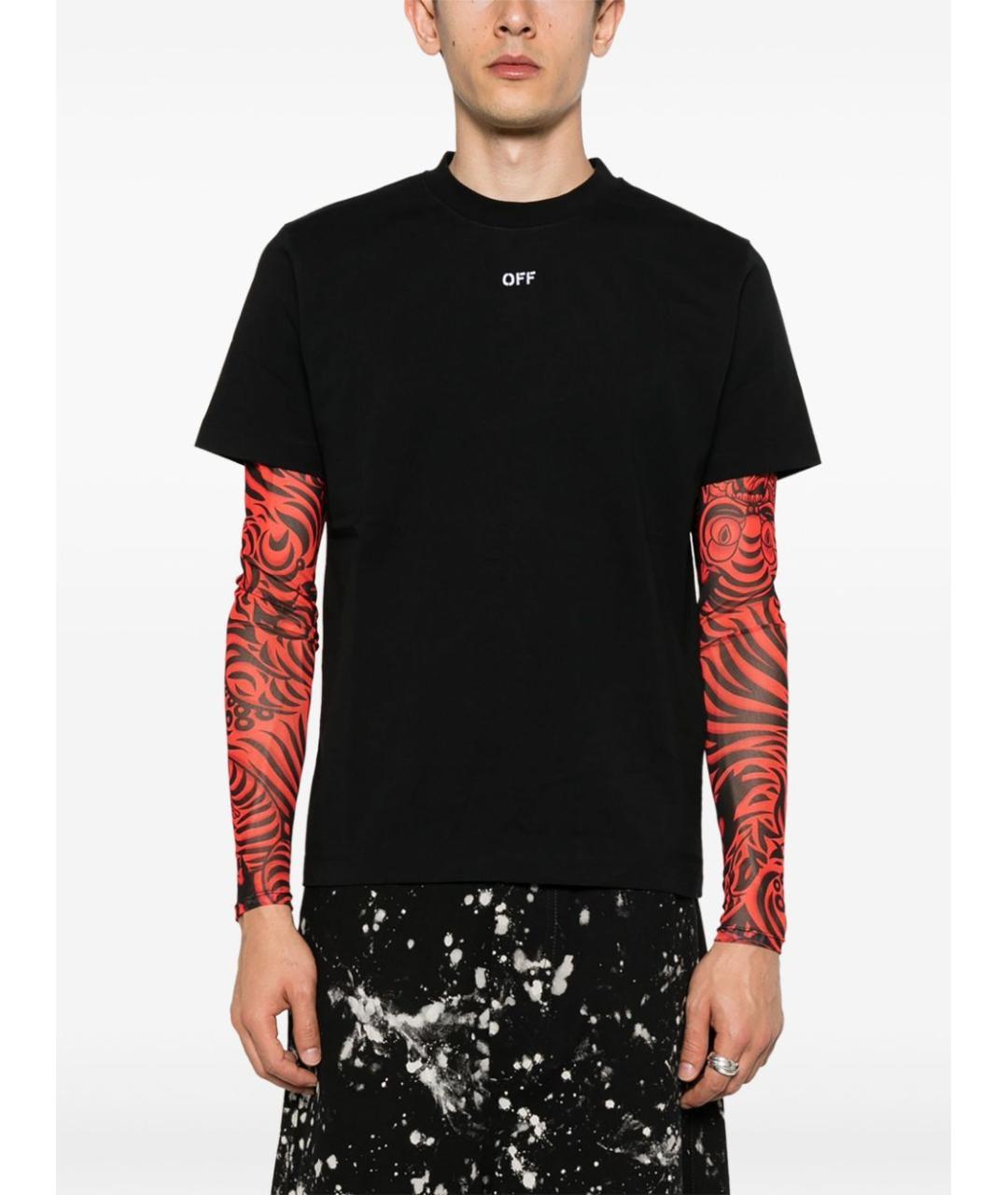 OFF-WHITE Черная хлопковая футболка, фото 3