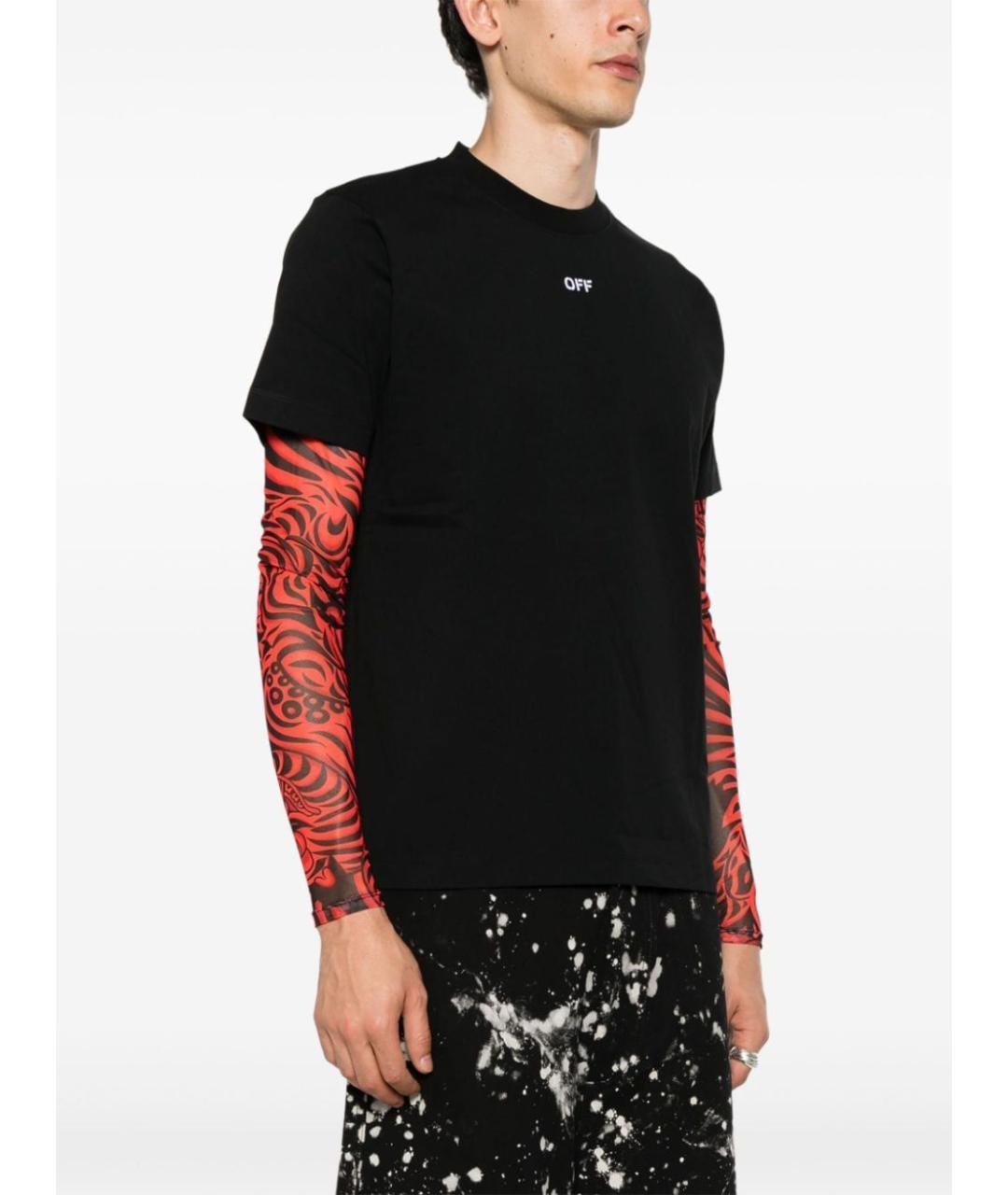OFF-WHITE Черная хлопковая футболка, фото 4