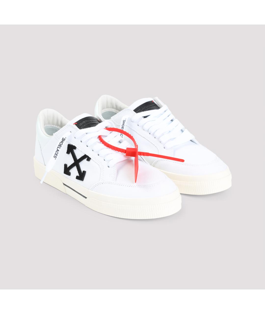 OFF-WHITE Белые текстильные низкие кроссовки / кеды, фото 4