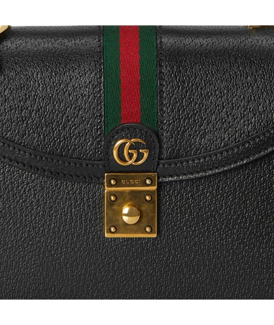 GUCCI Черная кожаная сумка через плечо, фото 8