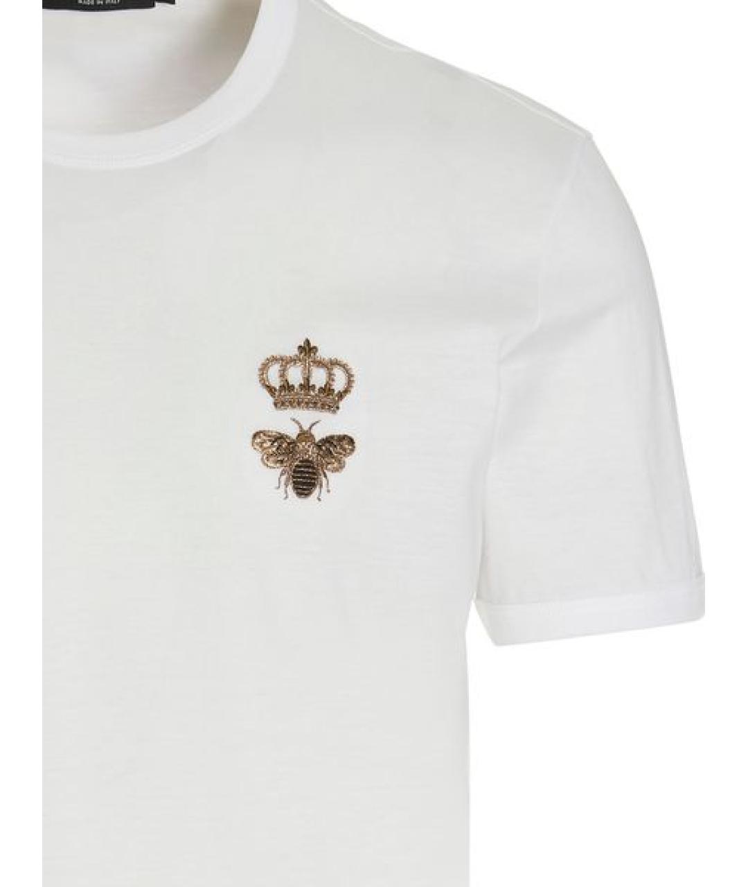 DOLCE&GABBANA Белая хлопковая футболка, фото 3