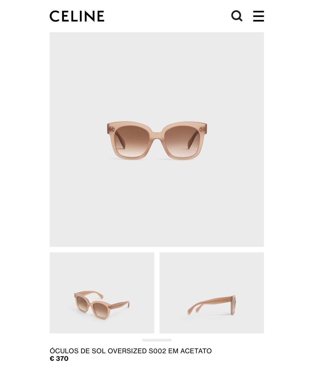 CELINE Бежевые пластиковые солнцезащитные очки, фото 5