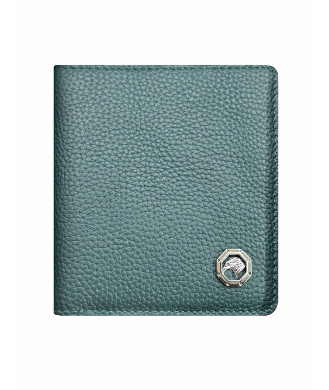 STEFANO RICCI Зеленый кожаный кошелек, фото 1