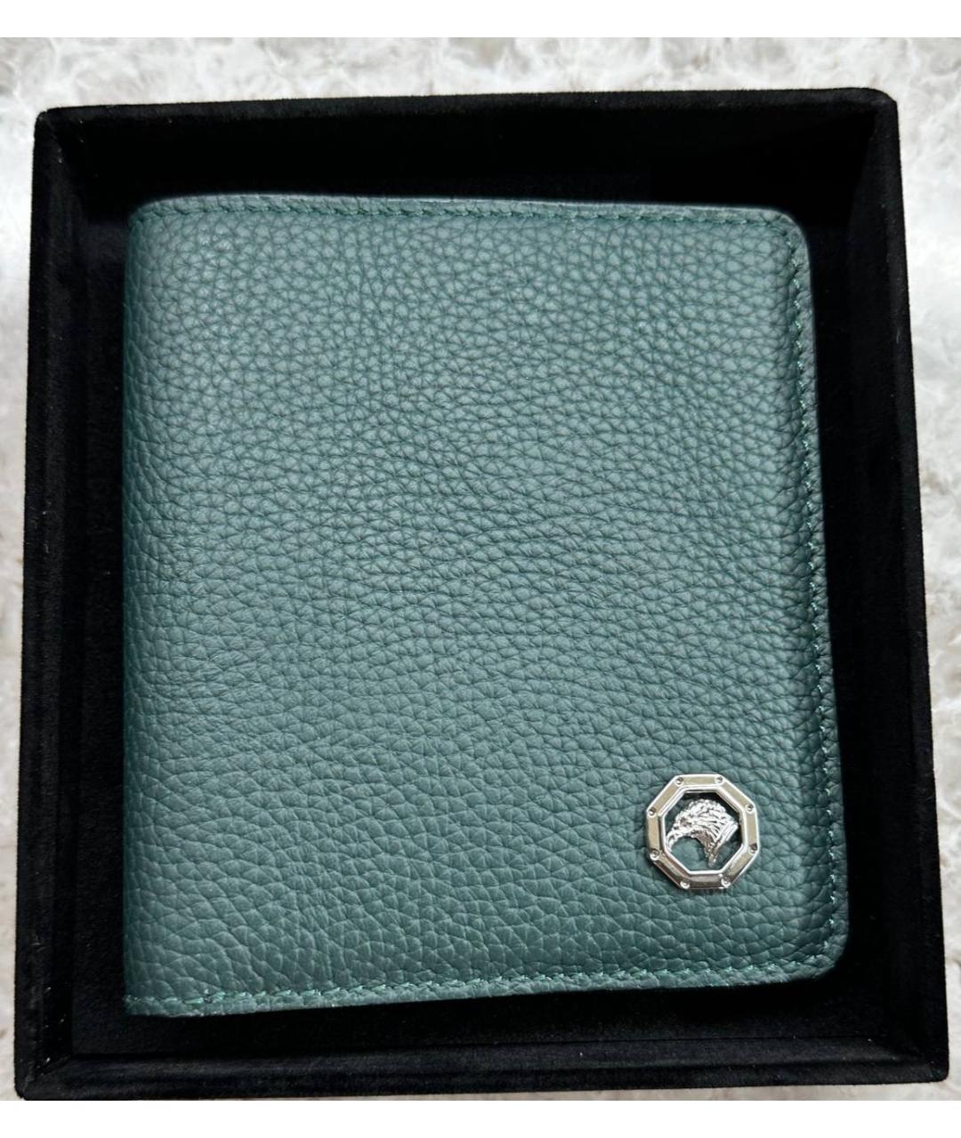 STEFANO RICCI Зеленый кожаный кошелек, фото 3