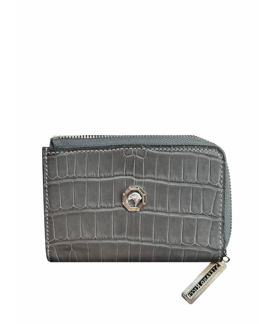 STEFANO RICCI Антрацитовый кардхолдер из экзотической кожи, фото 1