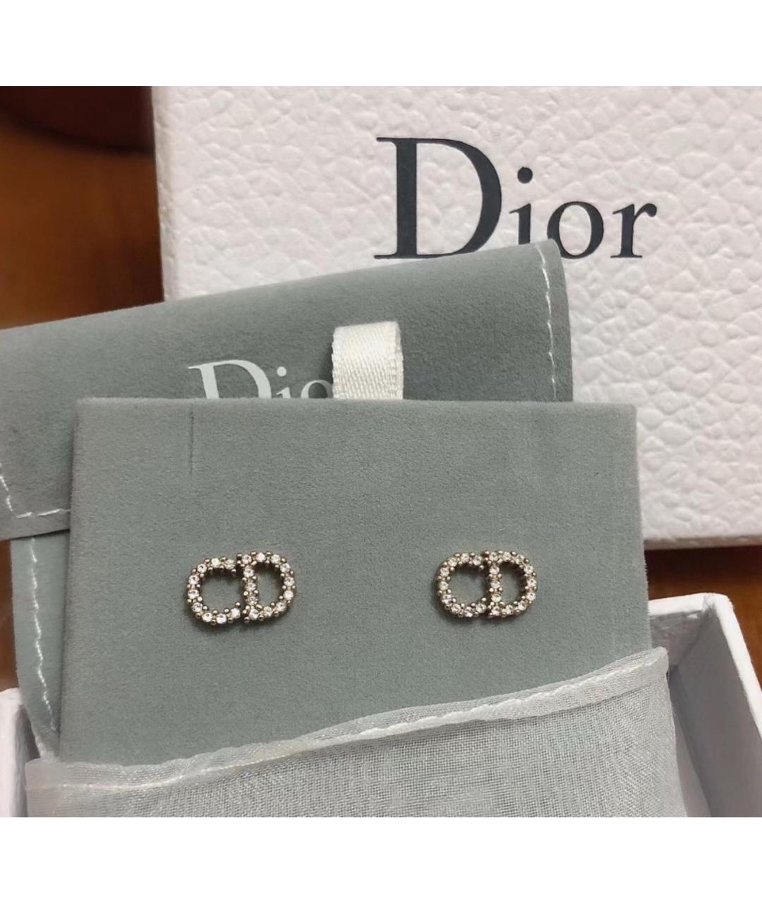 CHRISTIAN DIOR Золотые металлические серьги, фото 6