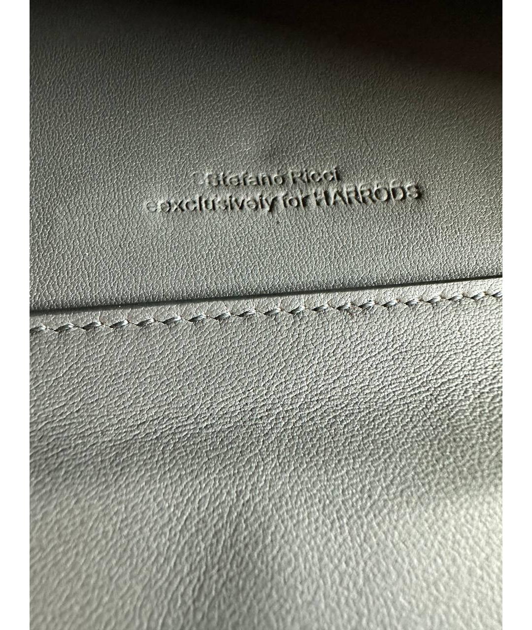 STEFANO RICCI Антрацитовая барсетка из экзотической кожи, фото 2